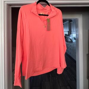 Lilly pulitzer marion half zip upf 50+ tangelo sz xl